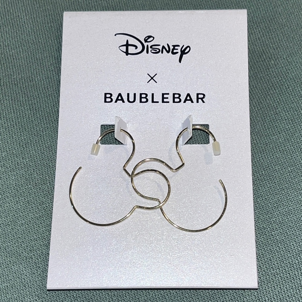 Disney x BaubleBar NWT Mickey Hold Wire Hoops Earrings - NWT - Classic Mickey